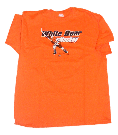 Orange White Bear Hockey T-Shirt
